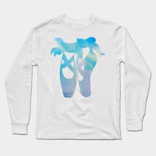 Ballet Watercolor Ballerina Dance Pointe Shoes Long Sleeve T-Shirt